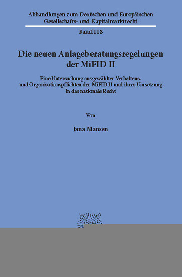 Die neuen Anlageberatungsregelungen der MiFID II. main product photo