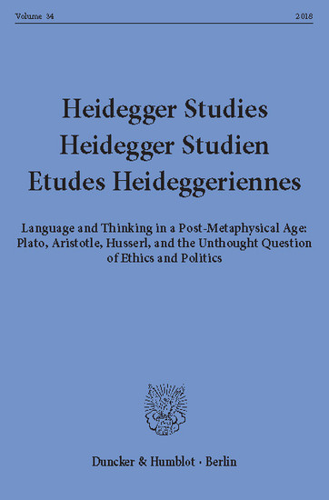 Heidegger Studies / Heidegger Studien / Etudes Heideggeriennes. main product photo