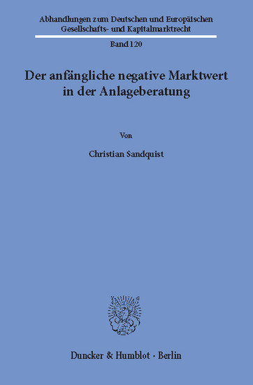 Der anfängliche negative Marktwert in der Anlageberatung. main product photo