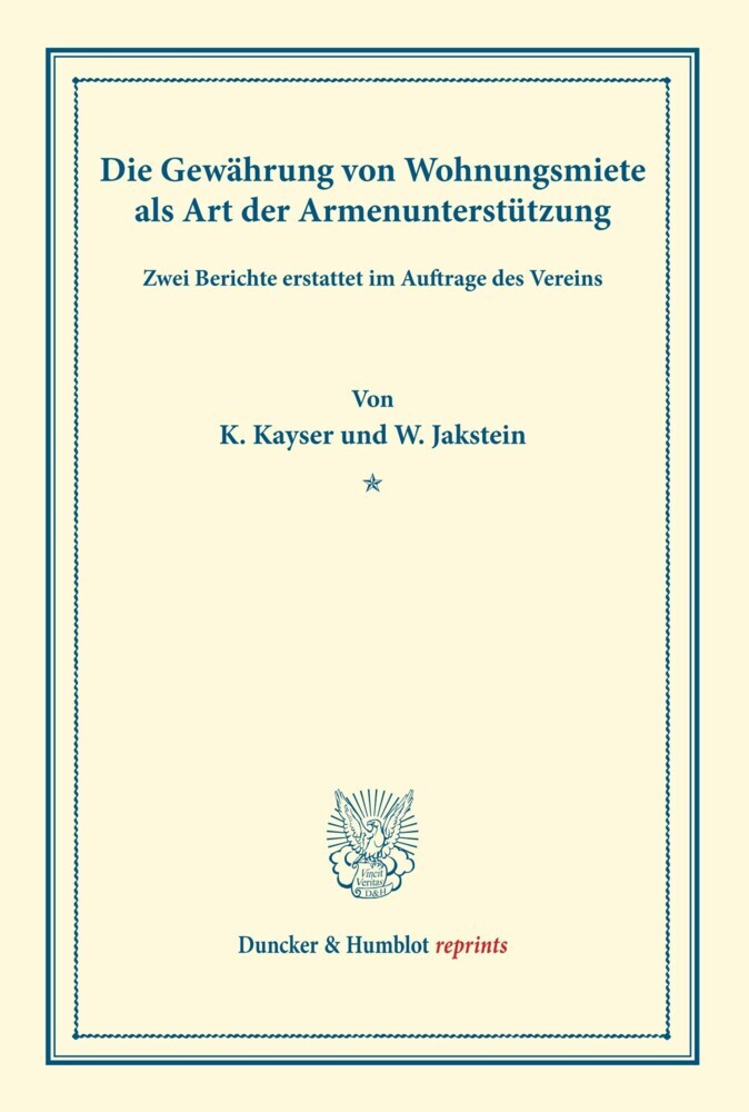 Die Gewährung von Wohnungsmiete als Art der Armenunterstützung. main product photo
