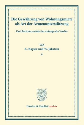 Die Gewährung von Wohnungsmiete als Art der Armenunterstützung.