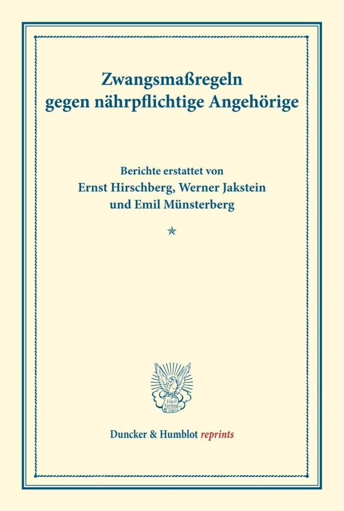 Zwangsmaßregeln gegen nährpflichtige Angehörige. main product photo