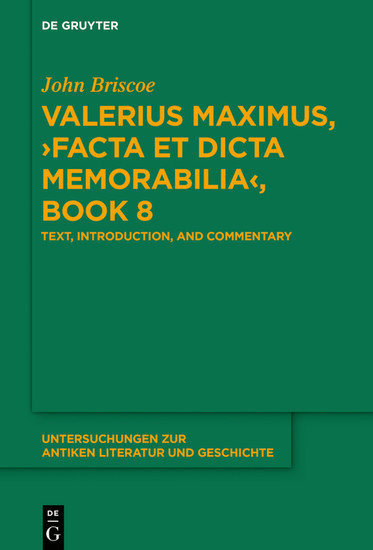 Valerius Maximus, ?Facta et dicta memorabilia?, Book 8 main product photo