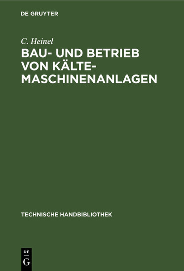 Bau- und Betrieb von Kälte-Maschinenanlagen main product photo