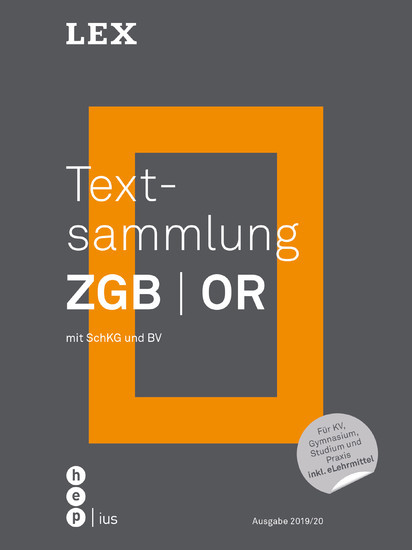 Textsammlung ZGB OR (Print inkl. eLehrmittel). Mit SchKG und BV main product photo