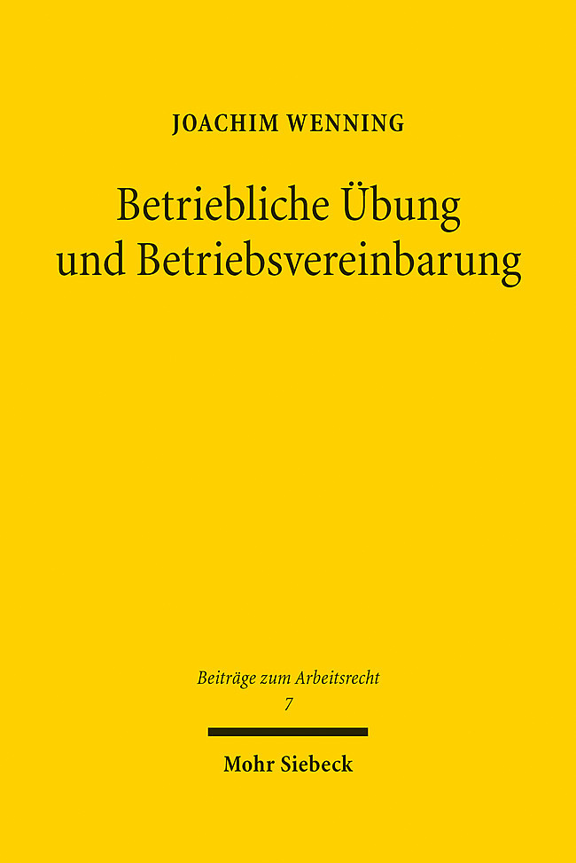 Betriebliche Übung und Betriebsvereinbarung main product photo