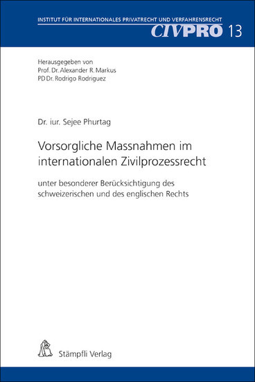 Vorsorgliche Massnahmen im internationalen Zivilprozessrecht main product photo