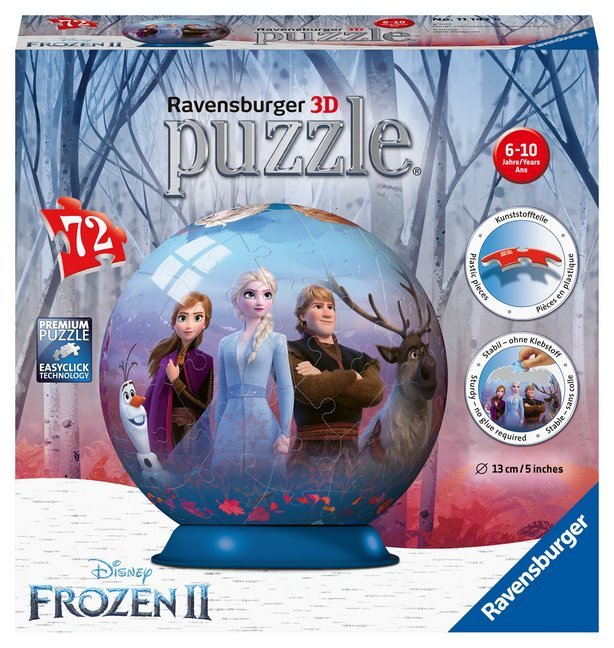 Ravensburger 3D Puzzle 11142 - Puzzle-Ball Disney Frozen 2 - 72 Teile - Puzzle-Ball für Fans von Anna und Elsa ab 6 Jahren main product photo