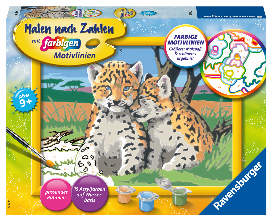 Ravensburger Malen nach Zahlen 28486 - Kleine Leoparden - Kinder ab 9 Jahren main product photo