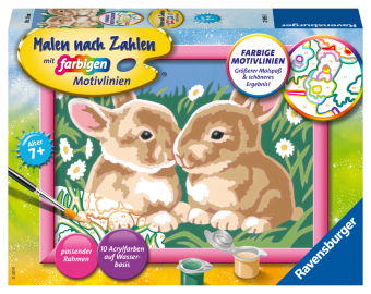 Ravensburger Malen nach Zahlen 27695 - Niedliche Häschen - Kinder ab 7 Jahren