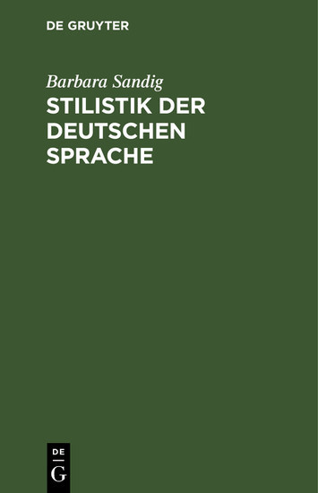 Stilistik der deutschen Sprache main product photo