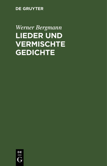 Lieder und vermischte Gedichte main product photo