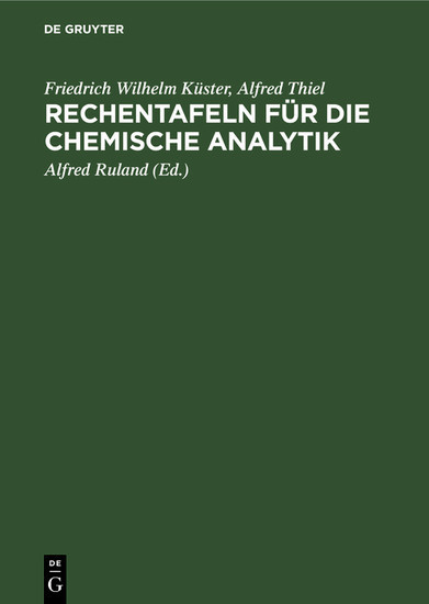 Rechentafeln für die chemische Analytik main product photo