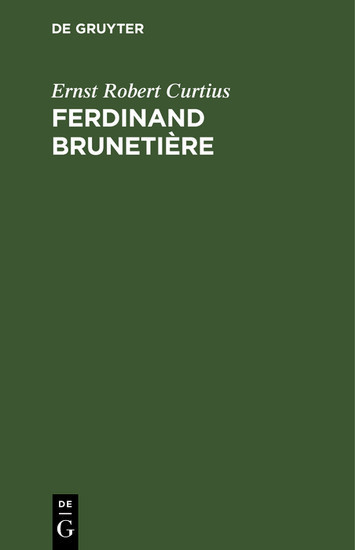 Ferdinand Brunetière main product photo