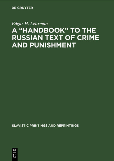A 'Handbook' to the Russian Text of Crime and Punishment main product photo