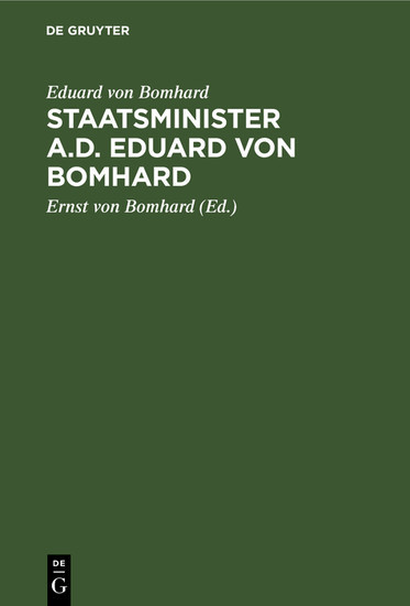 Staatsminister a.D. Eduard von Bomhard main product photo