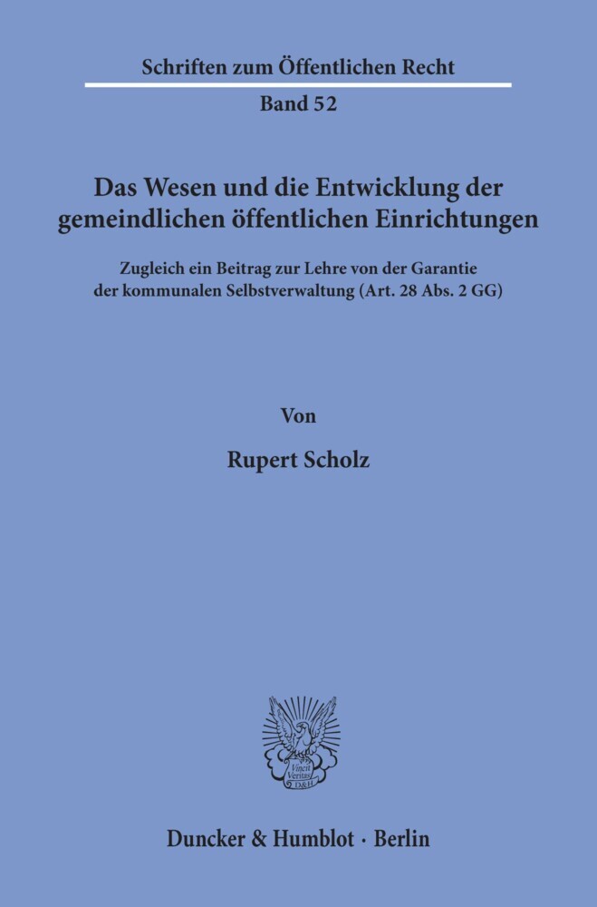 Das Wesen und die Entwicklung der gemeindlichen öffentlichen Einrichtungen. main product photo