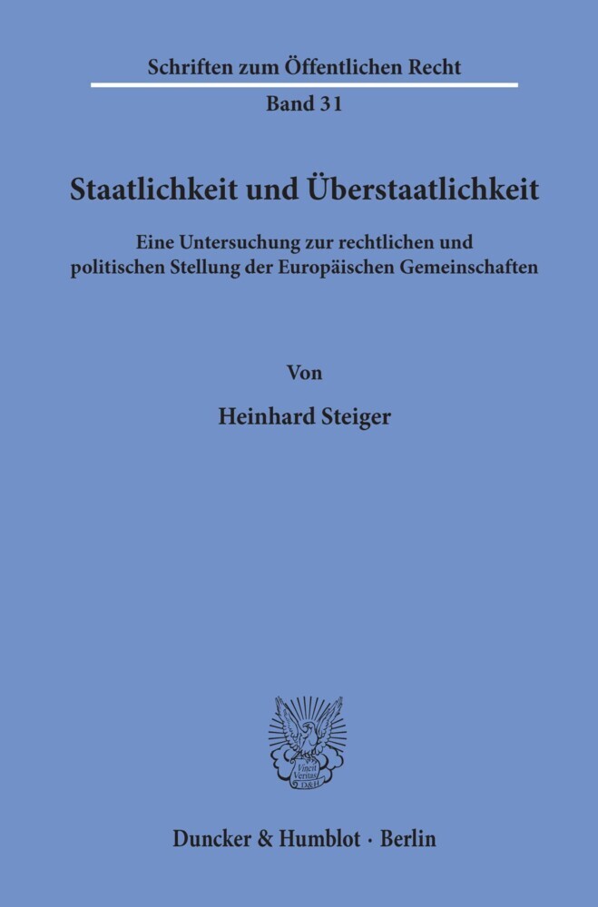 Staatlichkeit und Überstaatlichkeit. main product photo