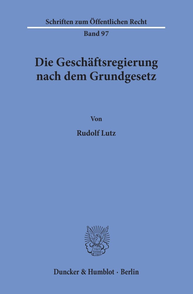 Die Geschäftsregierung nach dem Grundgesetz. main product photo