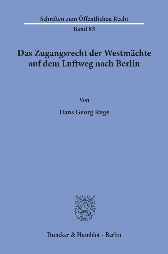 Das Zugangsrecht der Westmächte auf dem Luftweg nach Berlin. main product photo