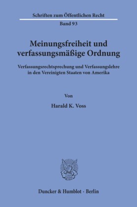 Meinungsfreiheit und verfassungsmäßige Ordnung.