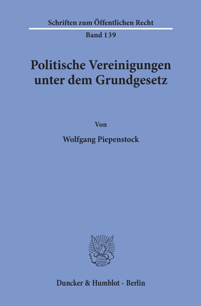 Politische Vereinigungen unter dem Grundgesetz. main product photo