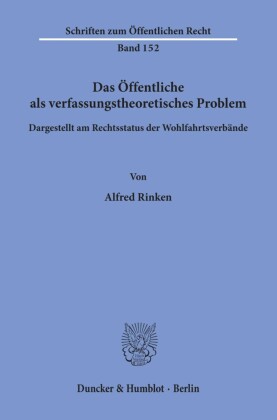 Das Öffentliche als verfassungstheoretisches Problem, dargestellt am Rechtsstatus der Wohlfahrtsverbände.