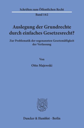 Auslegung der Grundrechte durch einfaches Gesetzesrecht?