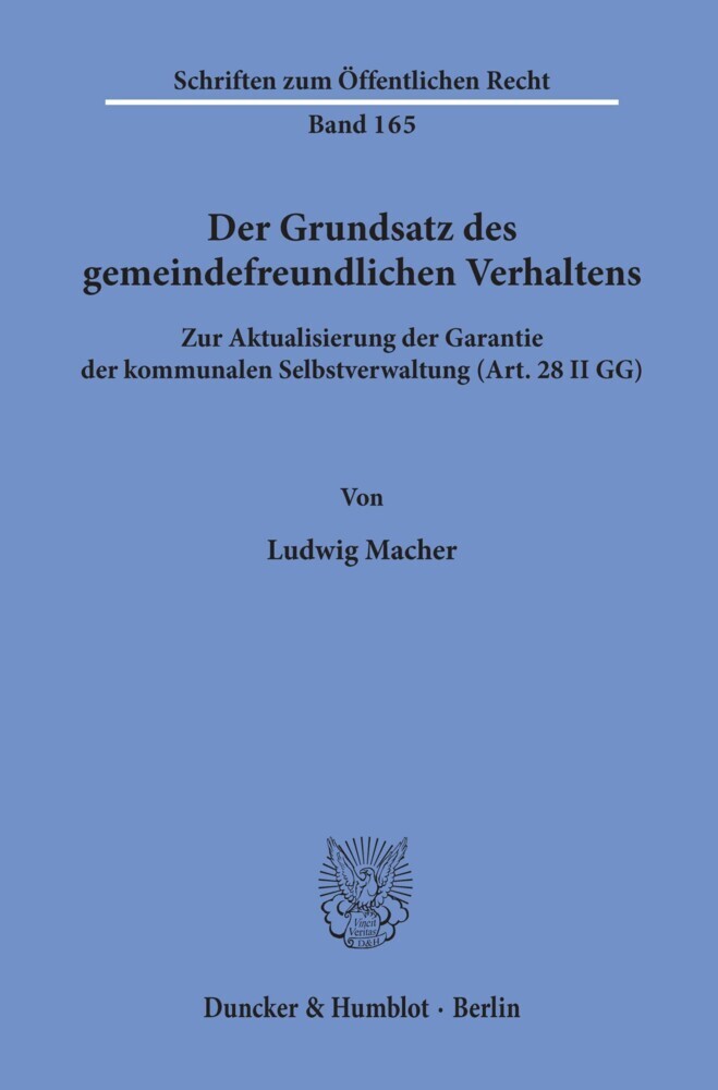 Der Grundsatz des gemeindefreundlichen Verhaltens. main product photo