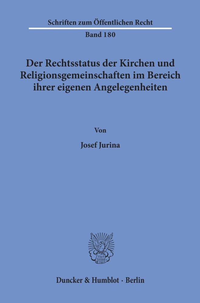 Der Rechtsstatus der Kirchen und Religionsgemeinschaften im Bereich ihrer eigenen Angelegenheiten. main product photo