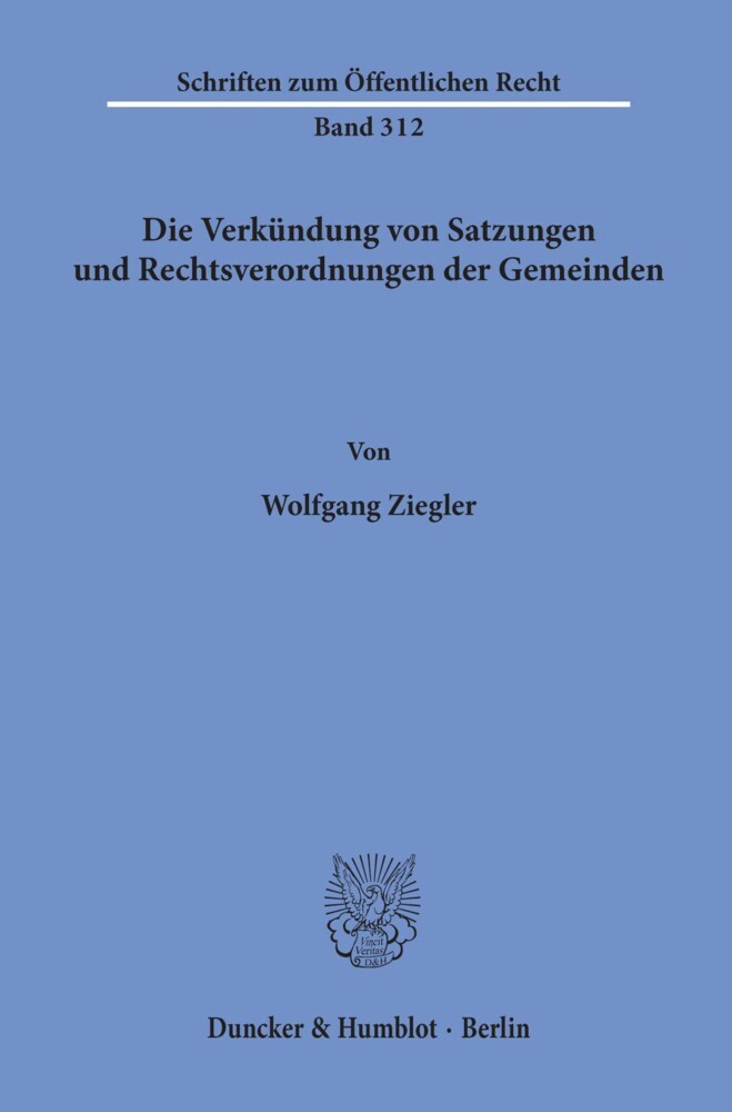 Die Verkündung von Satzungen und Rechtsverordnungen der Gemeinden. main product photo