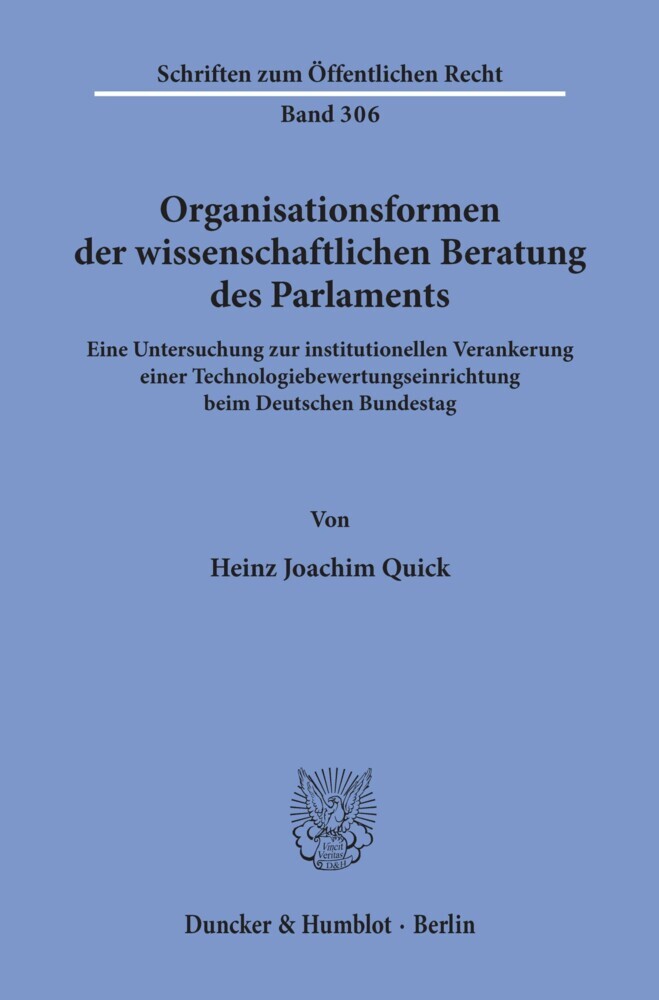 Organisationsformen der wissenschaftlichen Beratung des Parlaments. main product photo