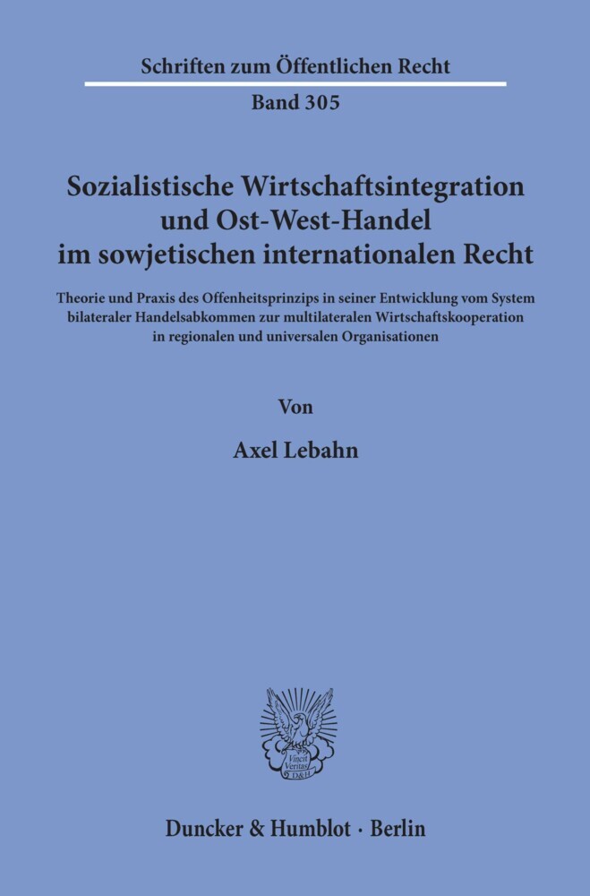 Sozialistische Wirtschaftsintegration und Ost-West-Handel im sowjetischen internationalen Recht. main product photo