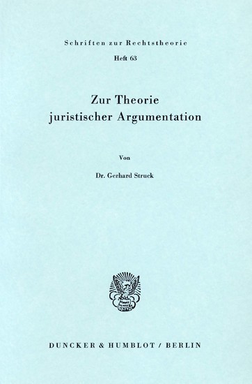 Zur Theorie juristischer Argumentation. main product photo