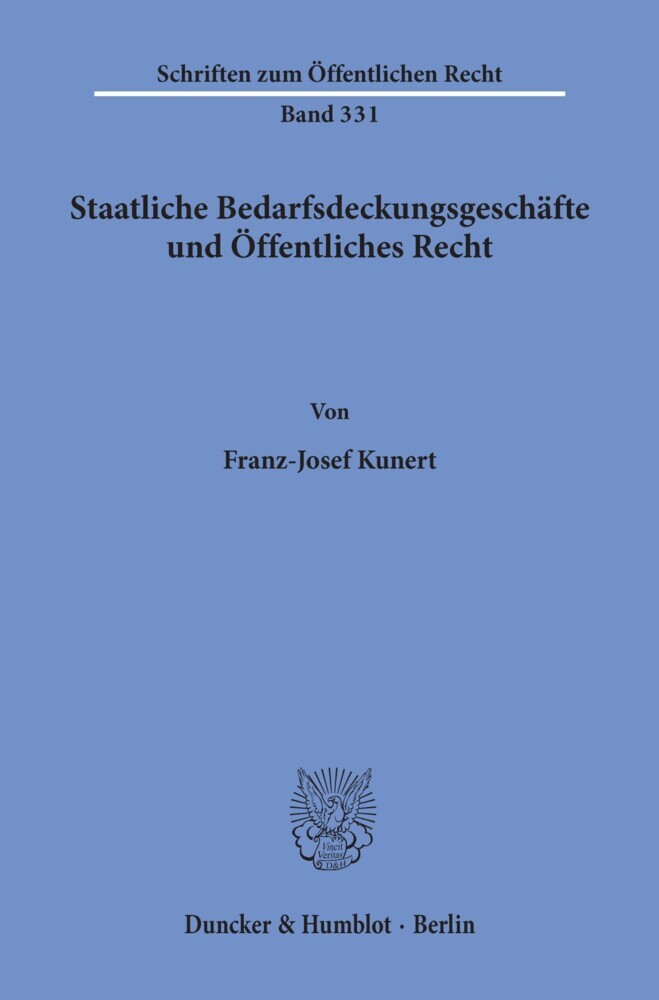 Staatliche Bedarfsdeckungsgeschäfte und Öffentliches Recht. main product photo