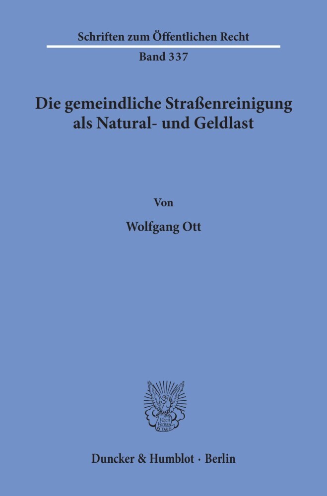 Die gemeindliche Straßenreinigung als Natural- und Geldlast. main product photo