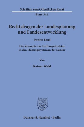 Rechtsfragen der Landesplanung und Landesentwicklung.