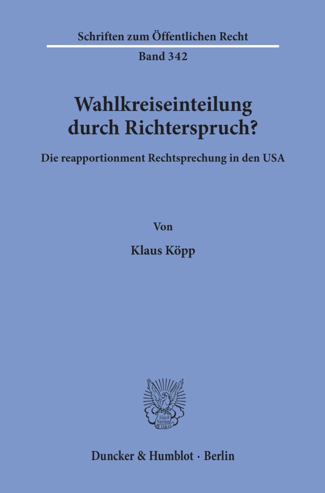 Wahlkreiseinteilung durch Richterspruch? main product photo