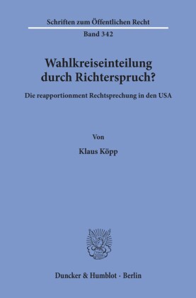 Wahlkreiseinteilung durch Richterspruch?