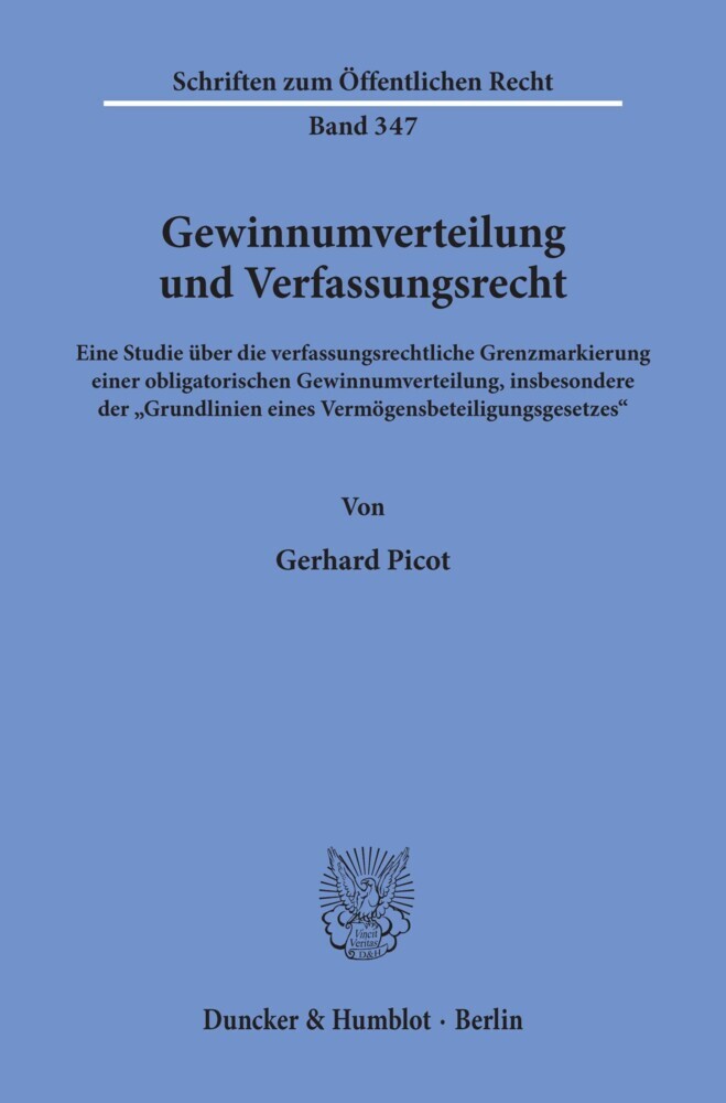 Gewinnumverteilung und Verfassungsrecht. main product photo
