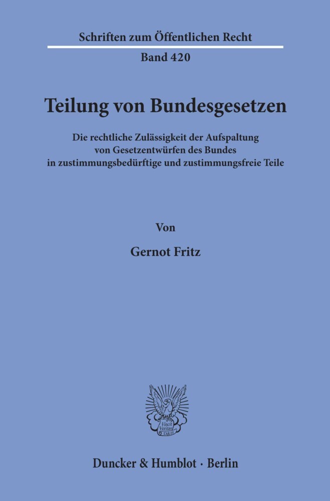 Teilung von Bundesgesetzen. main product photo