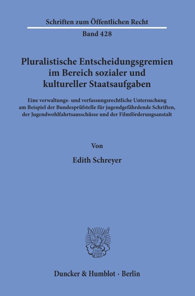 Pluralistische Entscheidungsgremien im Bereich sozialer und kultureller Staatsaufgaben. main product photo