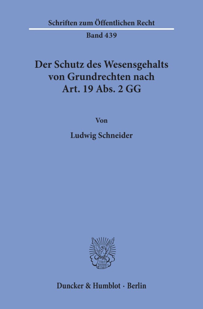 Der Schutz des Wesensgehalts von Grundrechten nach Art. 19 Abs. 2 GG. main product photo
