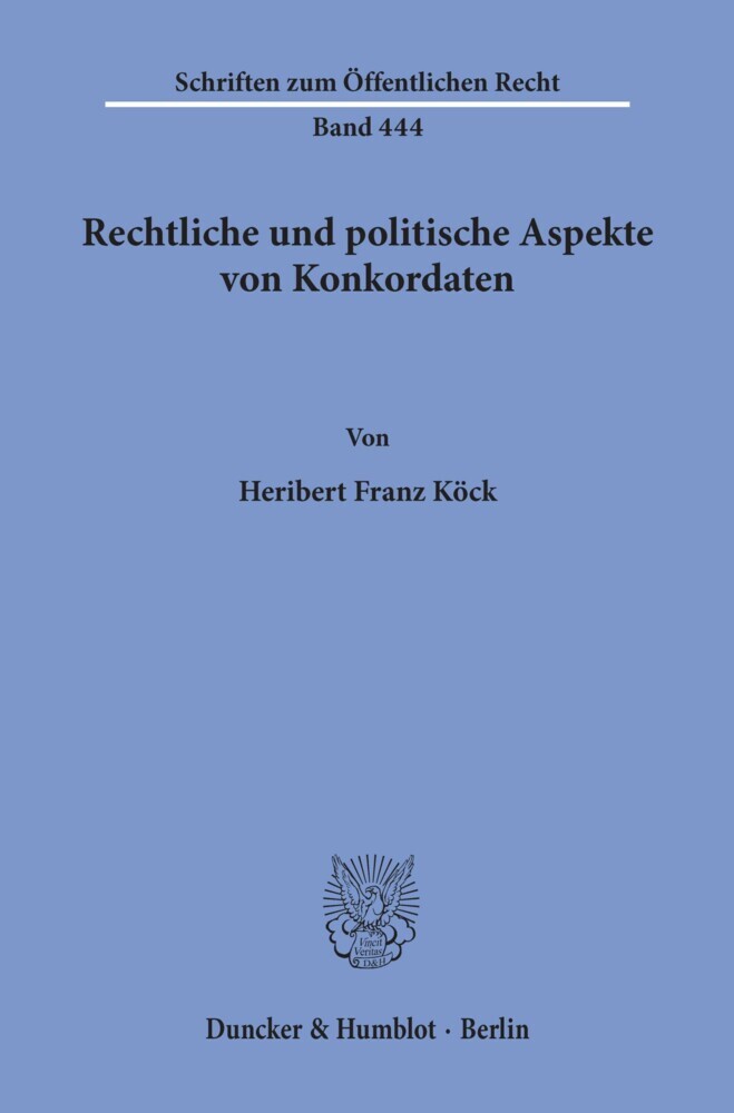 Rechtliche und politische Aspekte von Konkordaten. main product photo