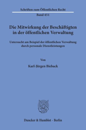 Die Mitwirkung der Beschäftigten in der öffentlichen Verwaltung,