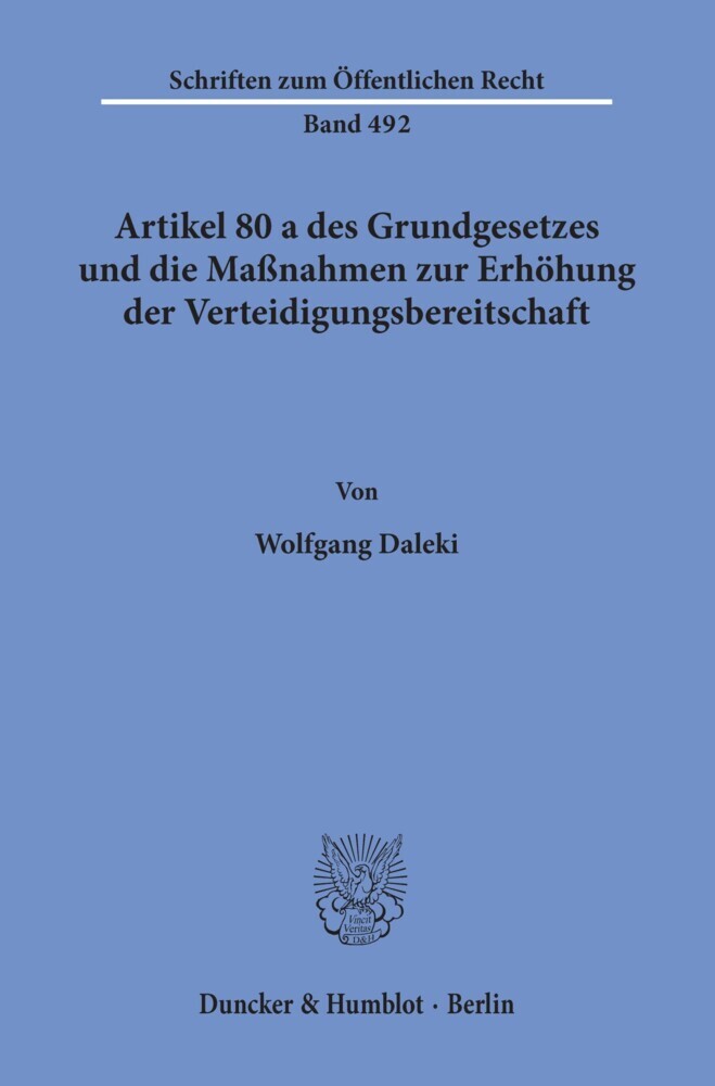 Artikel 80 a des Grundgesetzes und die Maßnahmen zur Erhöhung der Verteidigungsbereitschaft. main product photo