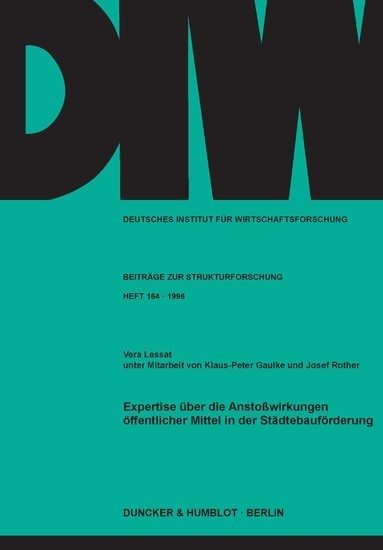 Expertise über die Anstoßwirkungen öffentlicher Mittel in der Städtebauförderung. main product photo