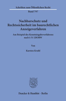 Nachbarschutz und Rechtssicherheit im baurechtlichen Anzeigeverfahren.