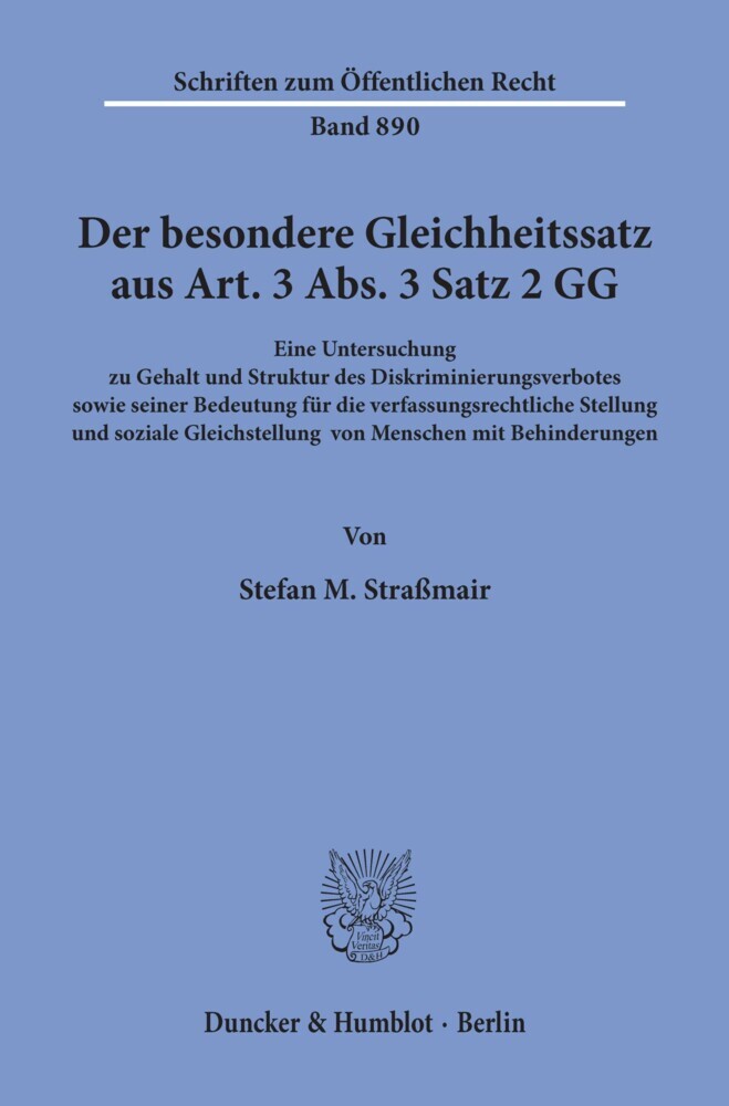 Der besondere Gleichheitssatz aus Art. 3 Abs. 3 Satz 2 GG. main product photo