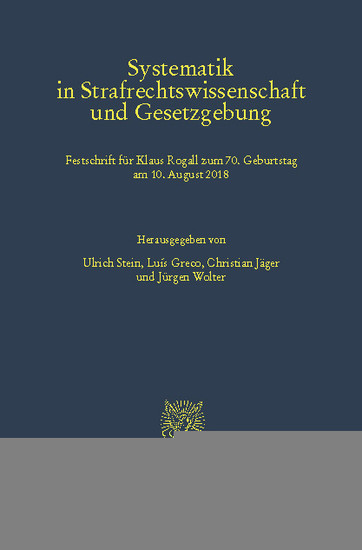 Systematik in Strafrechtswissenschaft und Gesetzgebung. main product photo